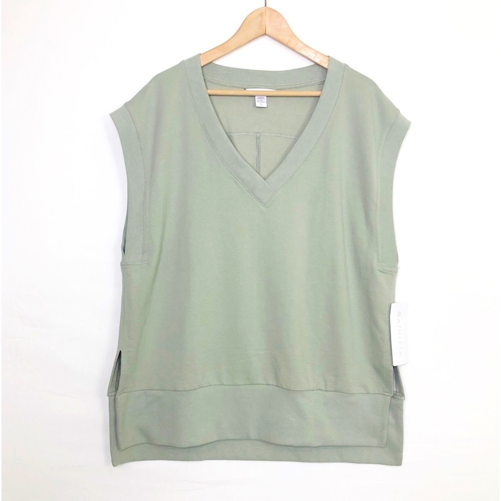 Athleta retro Terry V neck sleeveless sweatshirt vest